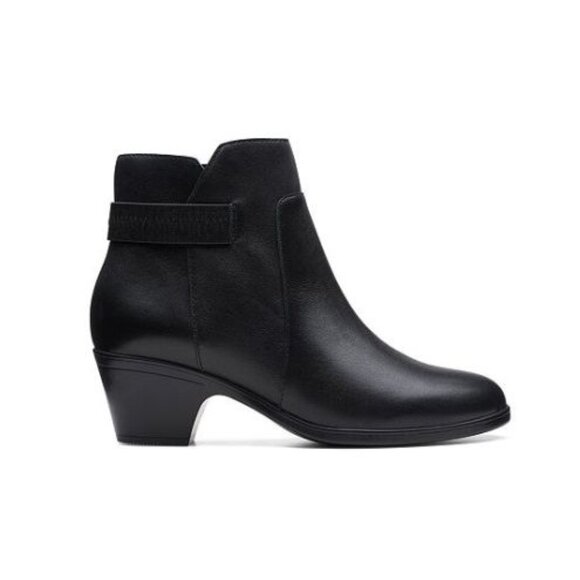 Clarks Women's Boots Emily 2 Belle Leather Black Leather Bootie Size 5.5 M - Picture 8 of 9